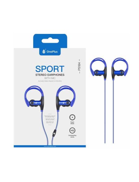 Auriculares + Micro intrauditivos sport P5184 Sunglasses Azul One+