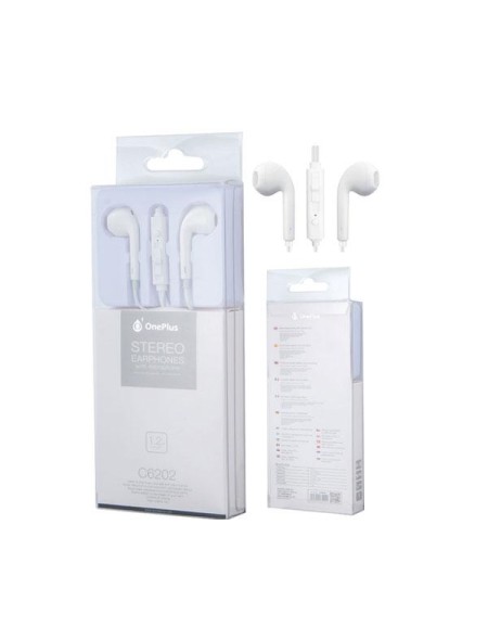 Auriculares con Microfono Intrauricular C6202 Air Blanco / Sin silicona / Jack 3.5mm / One+