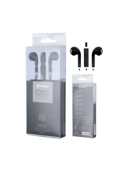 Auriculares con Microfono Intrauricular C6202 Air Negro / Sin silicona / Jack 3.5mm / One+