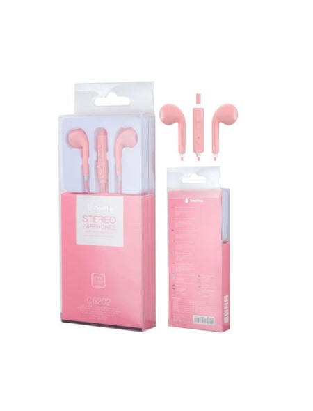 Auriculares con Microfono Intrauricular C6202 Air Rosa / Sin silicona / Jack 3.5mm / One+