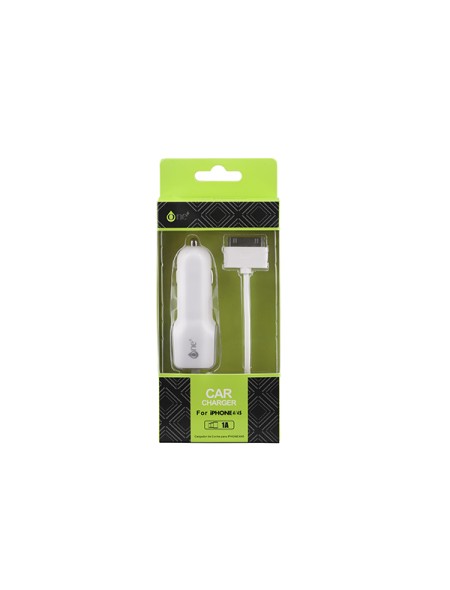 Cargador de coche-mechero con cable iPhone 4  / 5w / Blanco / Ca501/ One+