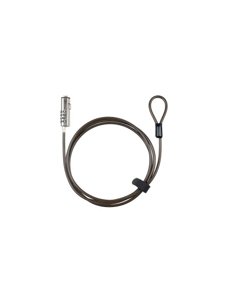 Cable de seguridad Nano para portatil con llave / 1.5 m / Gris Oscuro / Tooq / Bloqueo 4 digitos