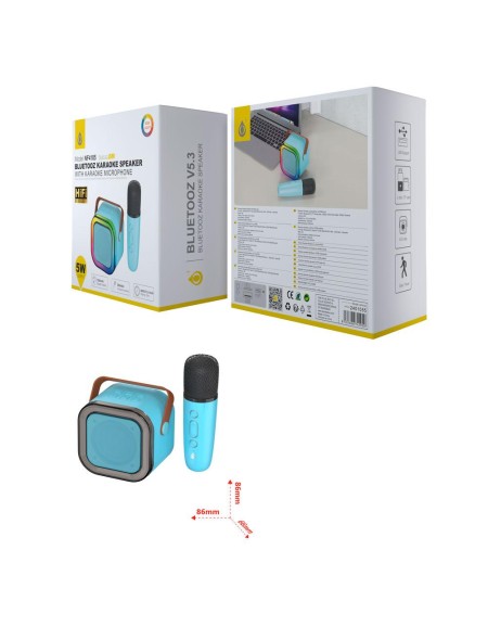 Altavoz Karaoke Bluetooth 5.3 + Microfono / NF4105 / 5w / Aux / Micro SD / Luces Led / Azul / 2401055 / One+