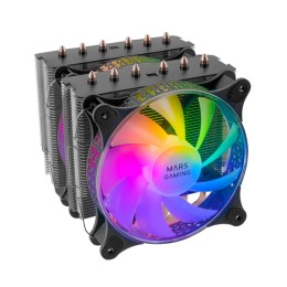÷ Ventilador con disipador para cpu mars gaming mcpu-xt black dual argb 6 heatpipes tdp 300w doble dis