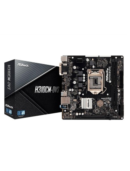 Placa base Asrock H310CM-DVS / Socket 1151 / Micro Atx / 8-9 Gen / 2x DDR4 / Usb 3.1  90-MXB8K0-A0UAYZ / DESPRECINTADA PERO SIN USO