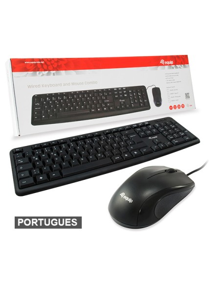 ÷ Teclado y mouse equip life usb  portugues color negro