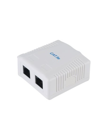 ÷ Roseta de superficie categoria 5e 2 hembras rj45 color blanco