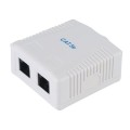 ÷ Roseta de superficie categoria 5e 2 hembras rj45 color blanco