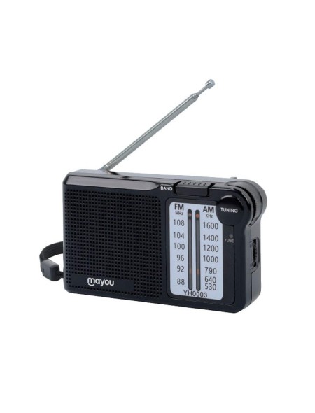 Radio portatil Am-Fm con Antena YH0003 / Altavoz externo / Negro / Mayou / 7600032