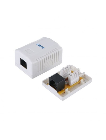 ÷ Roseta de superficie categoria 6 1 hembra rj45 color blanco