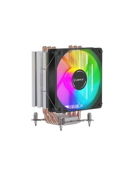 ÷ Ventilador con disipador para cpu unyka unycool h60 argb 9 aspas 120mm compatible todo intel + am4